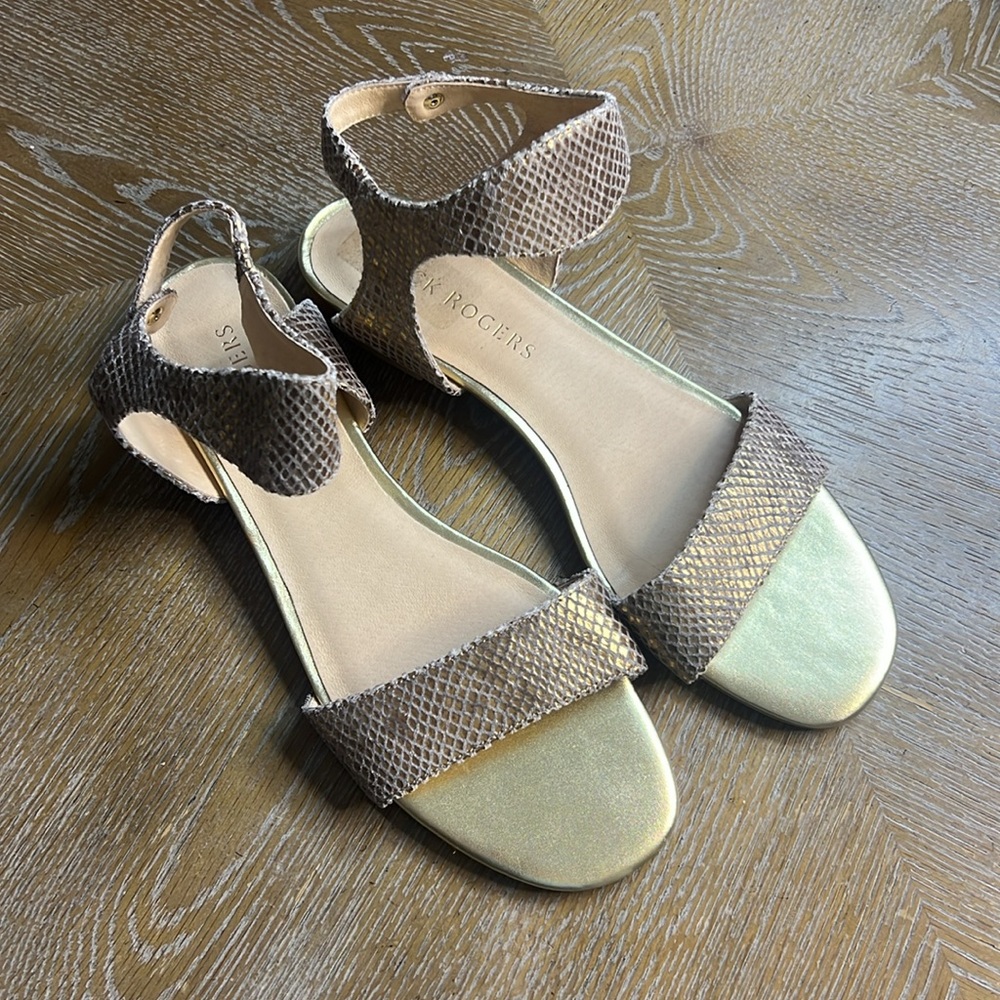 JACK ROGERS Gold Sandals 11